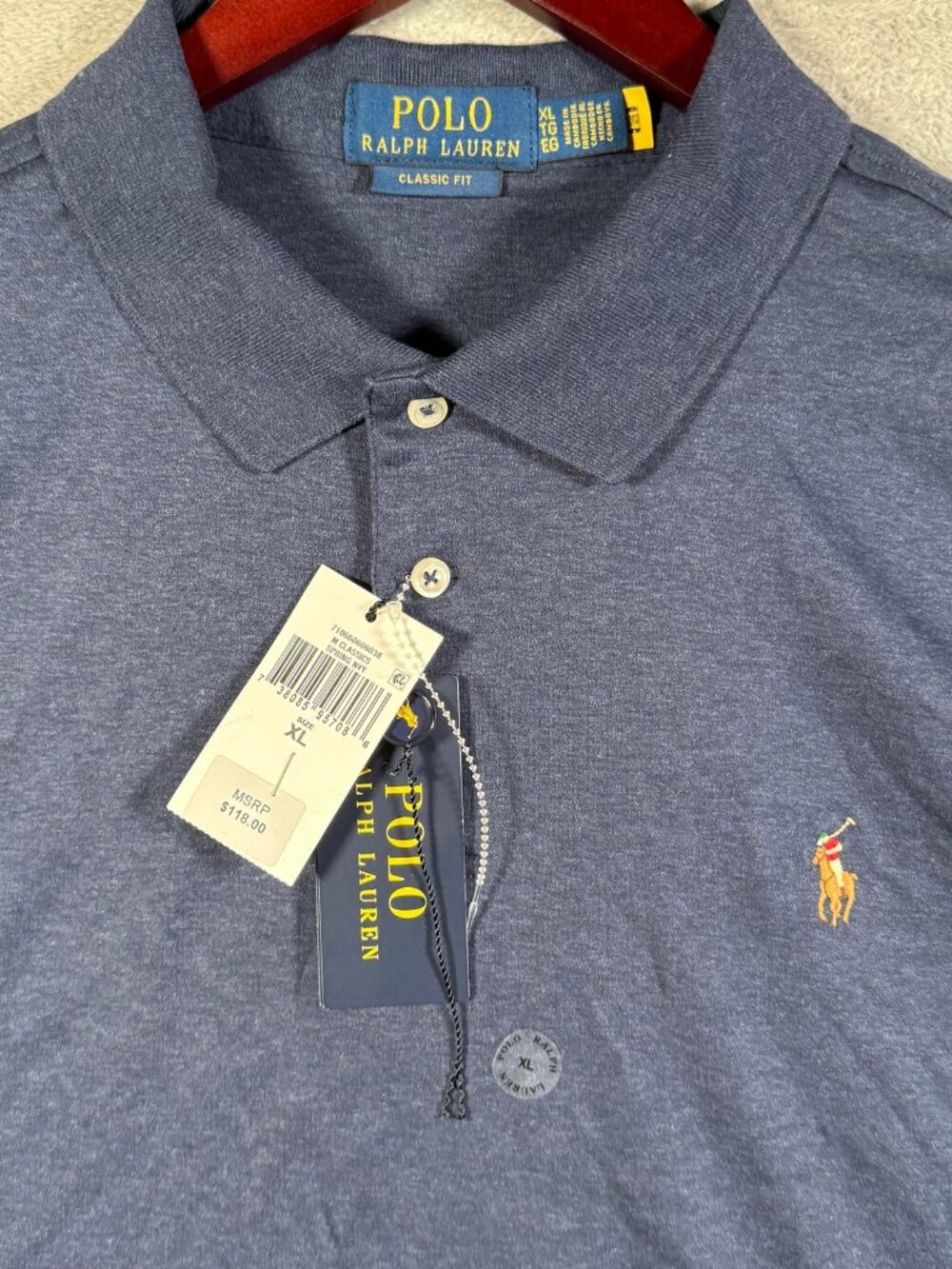 Polo Ralph Lauren Shirt Mens XL Blue Classic Fit Short Sleeve Pony Logo $118